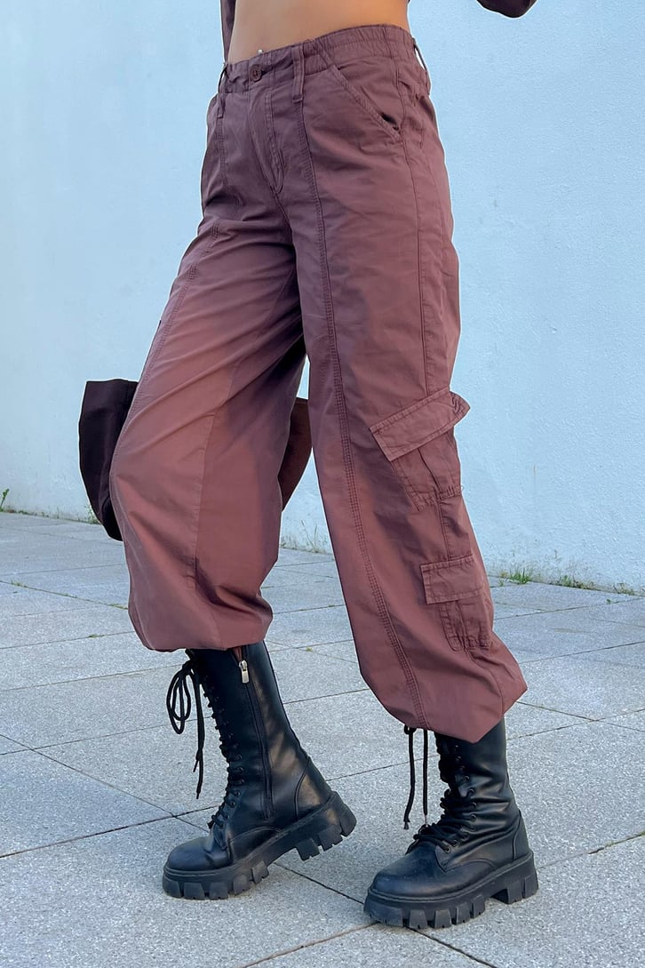 Cargo Pocket Kahverengi Baggy Pantolon