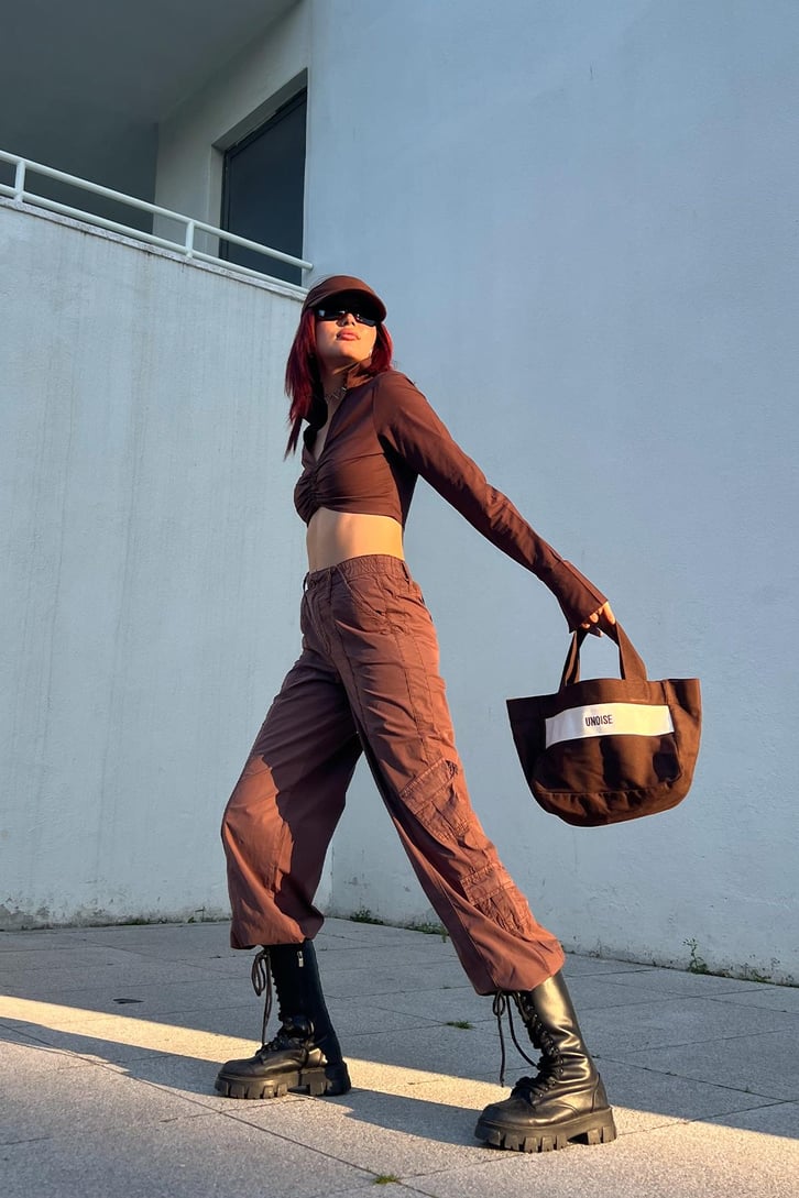 Cargo Pocket Kahverengi Baggy Pantolon