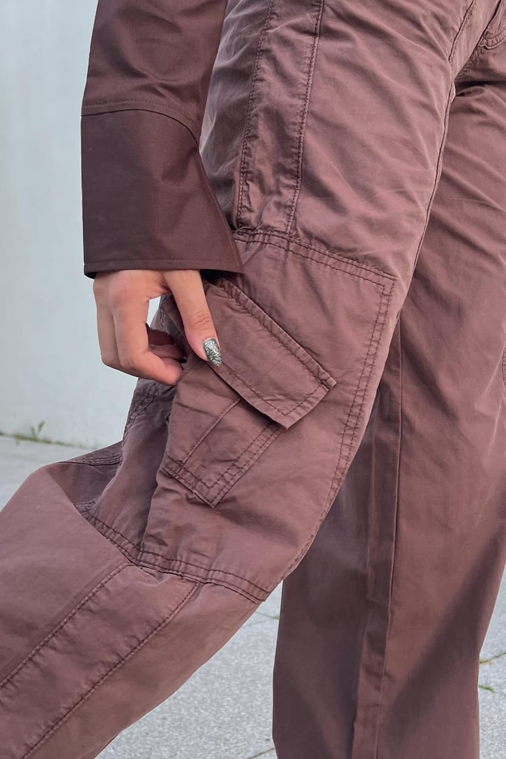 Cargo Pocket Kahverengi Baggy Pantolon