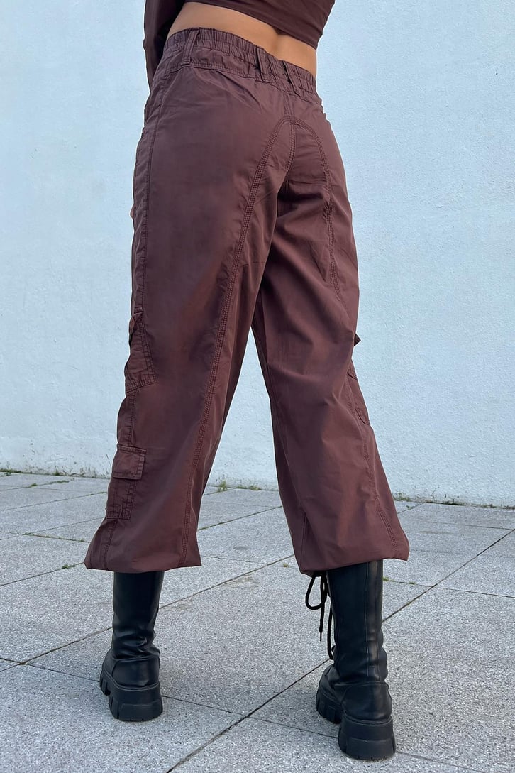 Cargo Pocket Kahverengi Baggy Pantolon