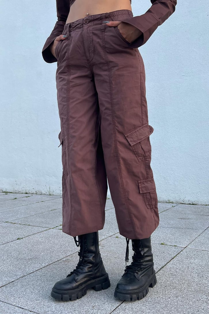 Cargo Pocket Kahverengi Baggy Pantolon