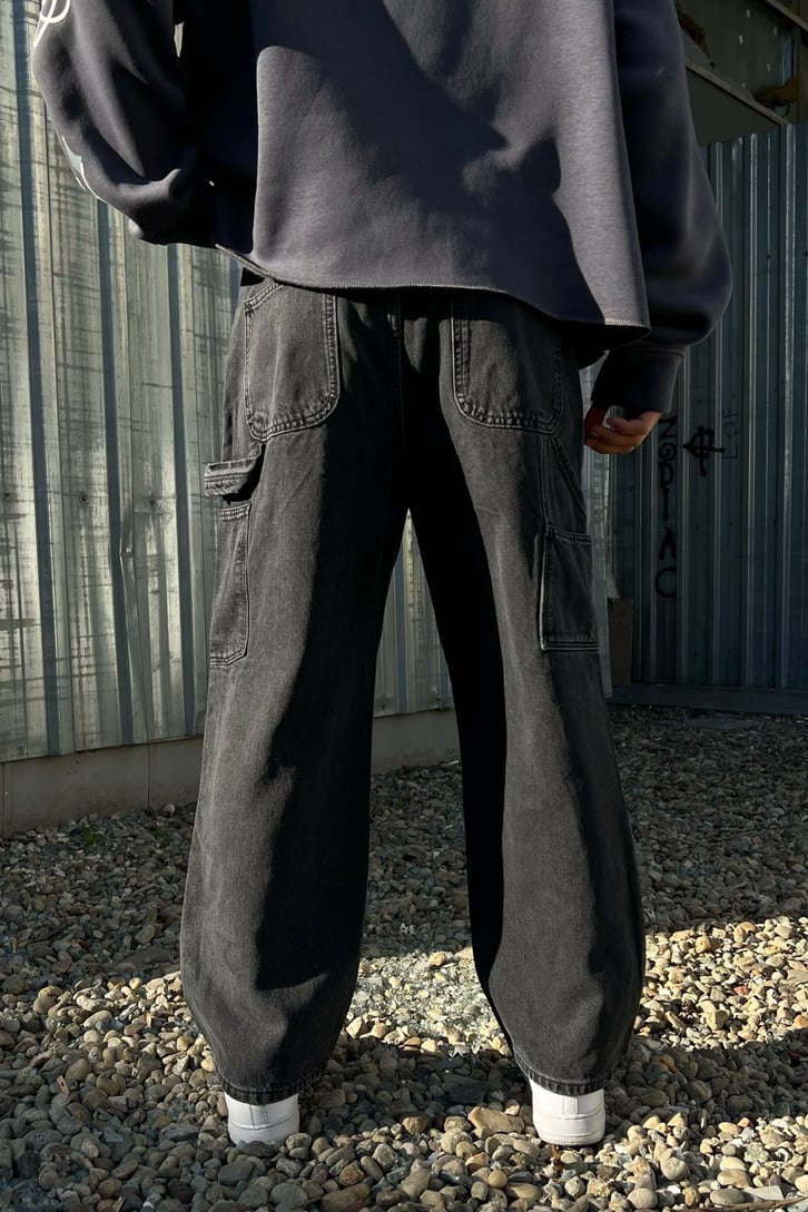 Cargo Pocket Kısa Paça Baggy Jean
