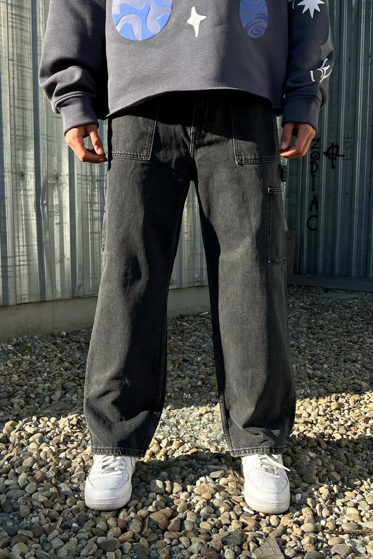 Cargo Pocket Kısa Paça Baggy Jean