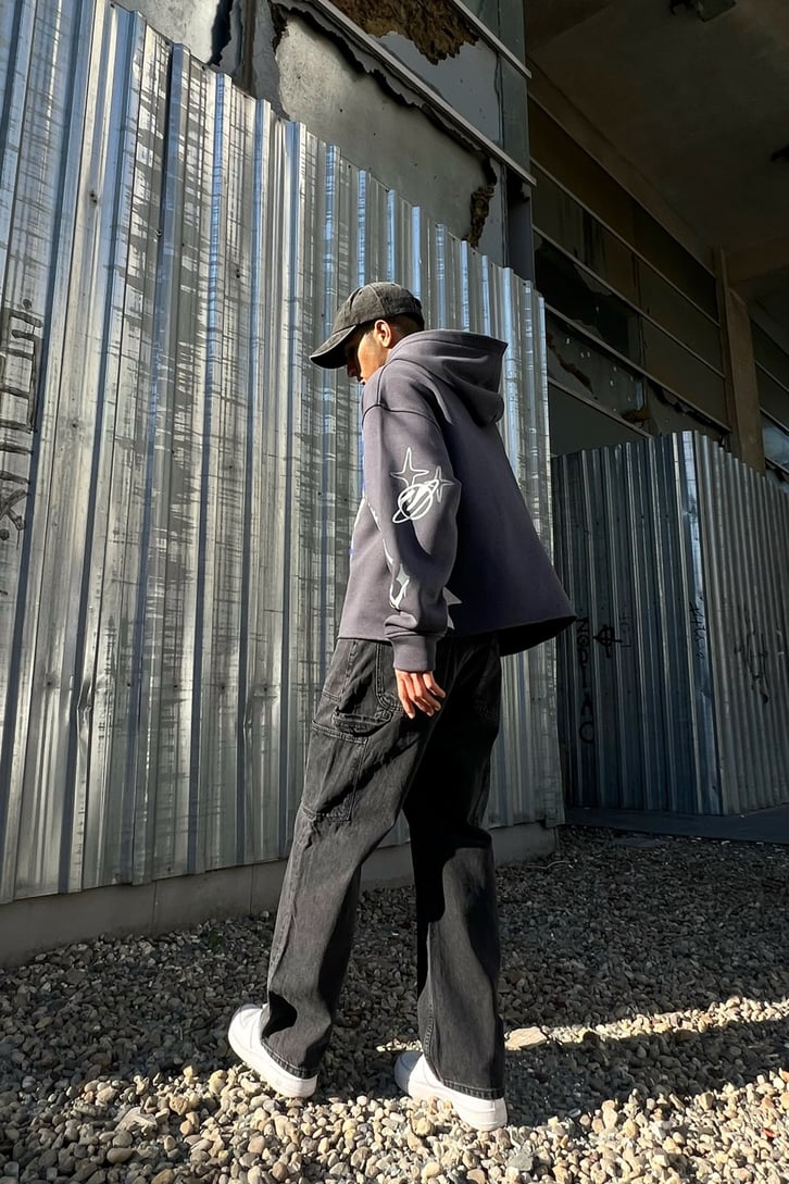 Cargo Pocket Kısa Paça Baggy Jean
