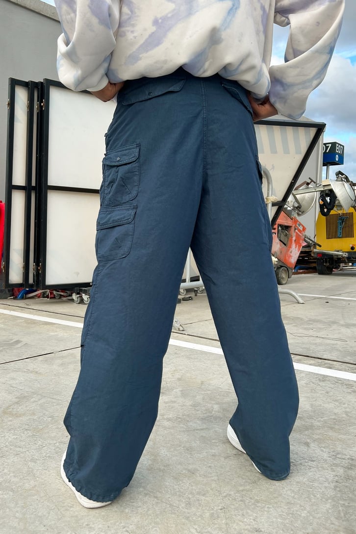 Cargo Pocket Lacivert Baggy Pantolon