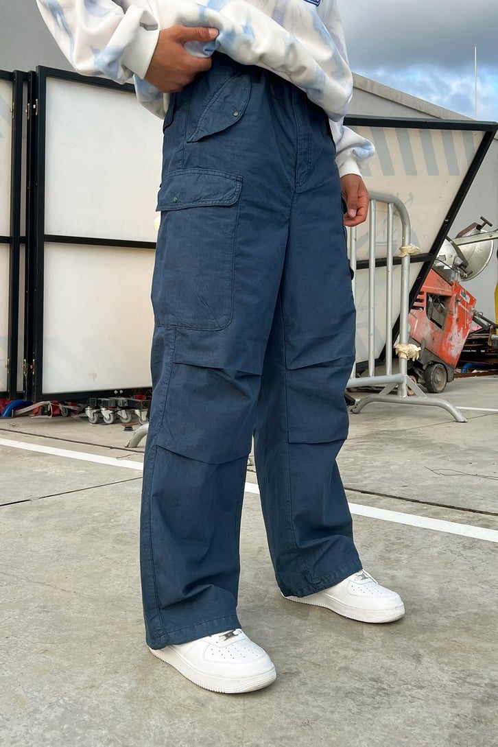 Cargo Pocket Lacivert Baggy Pantolon