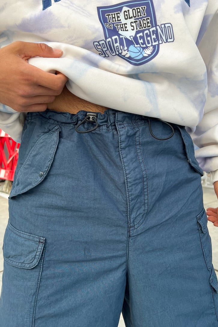 Cargo Pocket Lacivert Baggy Pantolon