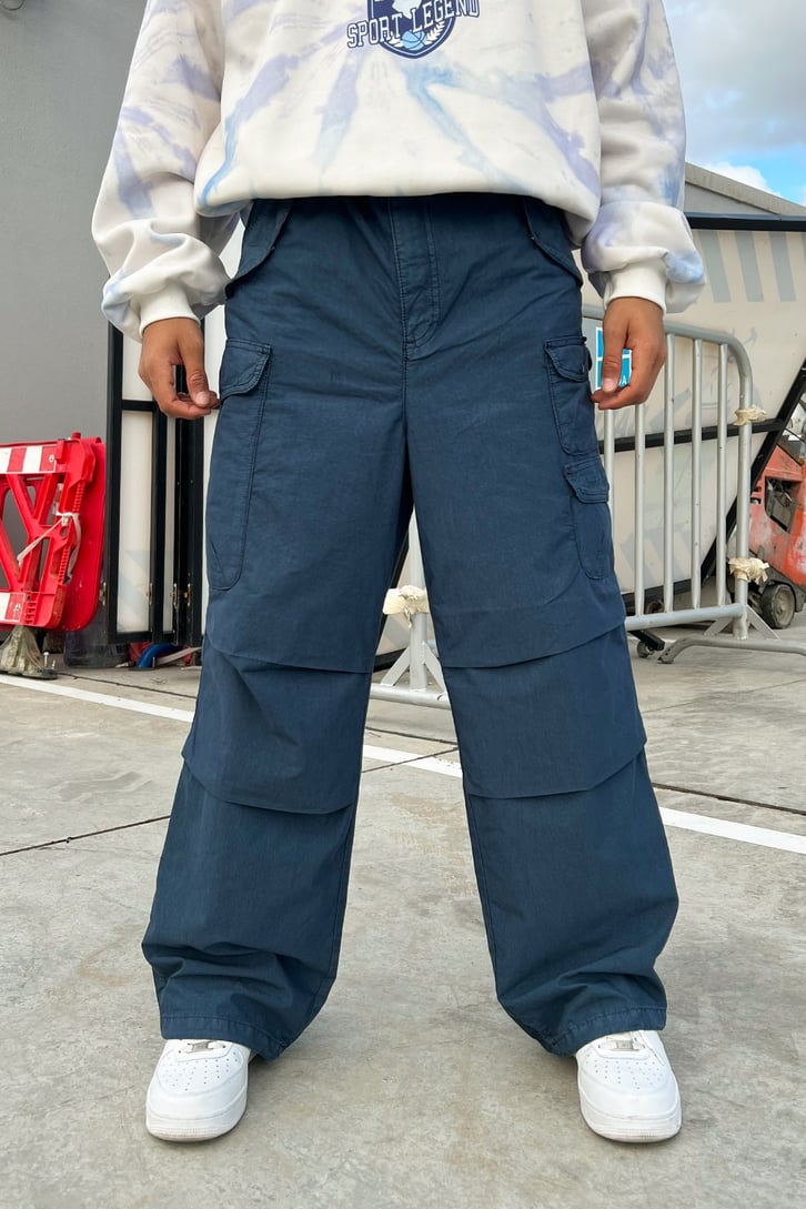 Cargo Pocket Lacivert Baggy Pantolon
