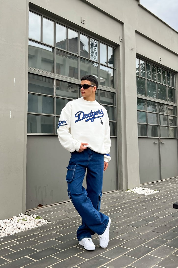 Cargo Pocket Mavi Baggy Jean