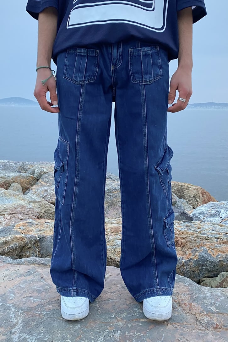 Cargo Pocket Navy Blue Skate Pants