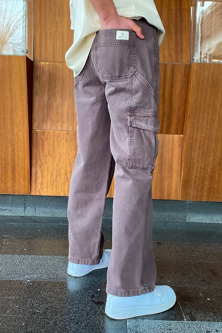 Cargo Pocket Pastel Brown Baggy Pant