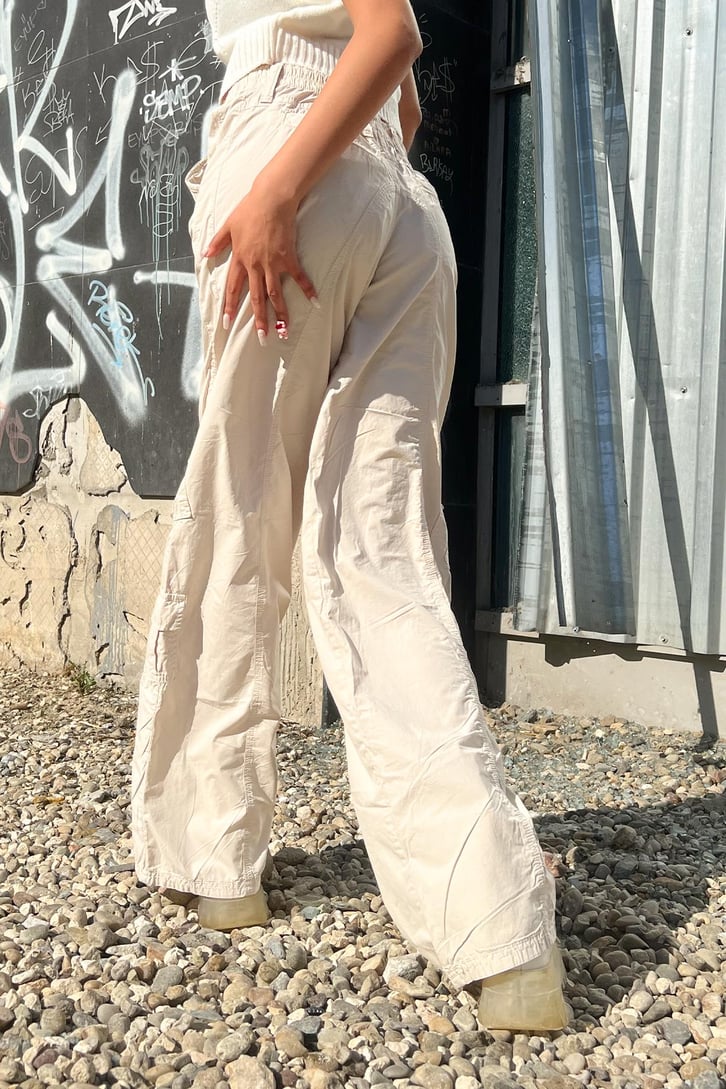 Cargo Pocket Taş Rengi Baggy Pantolon