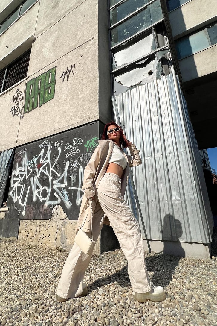 Cargo Pocket Taş Rengi Baggy Pantolon