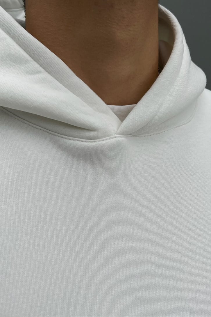 Carmelite Sırt Baskılı Beyaz Oversize Hoodie
