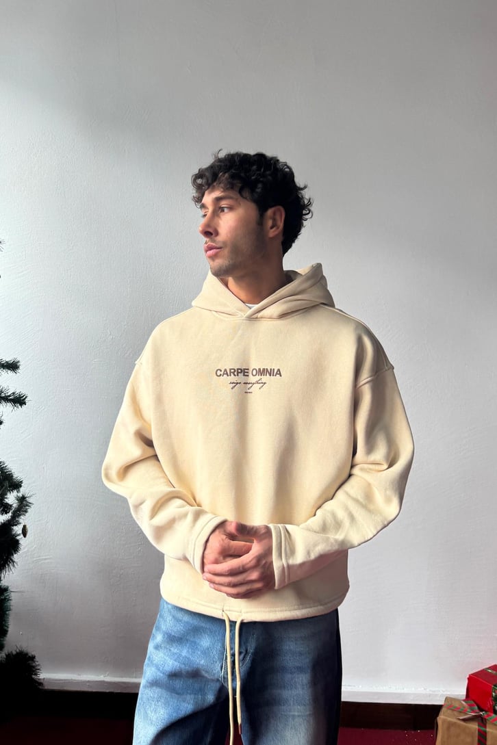 Carpe Baskılı Ayarlanabilir Hoodie