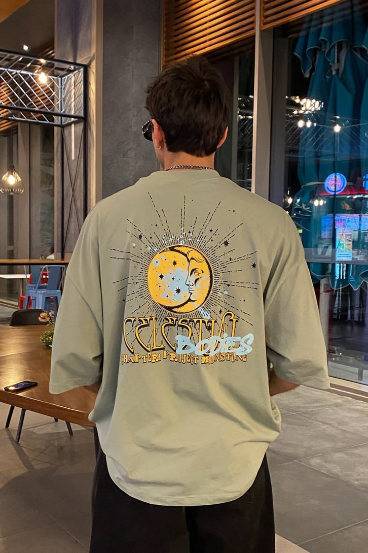 Celestial Bodies Oversize Printed Tshirt