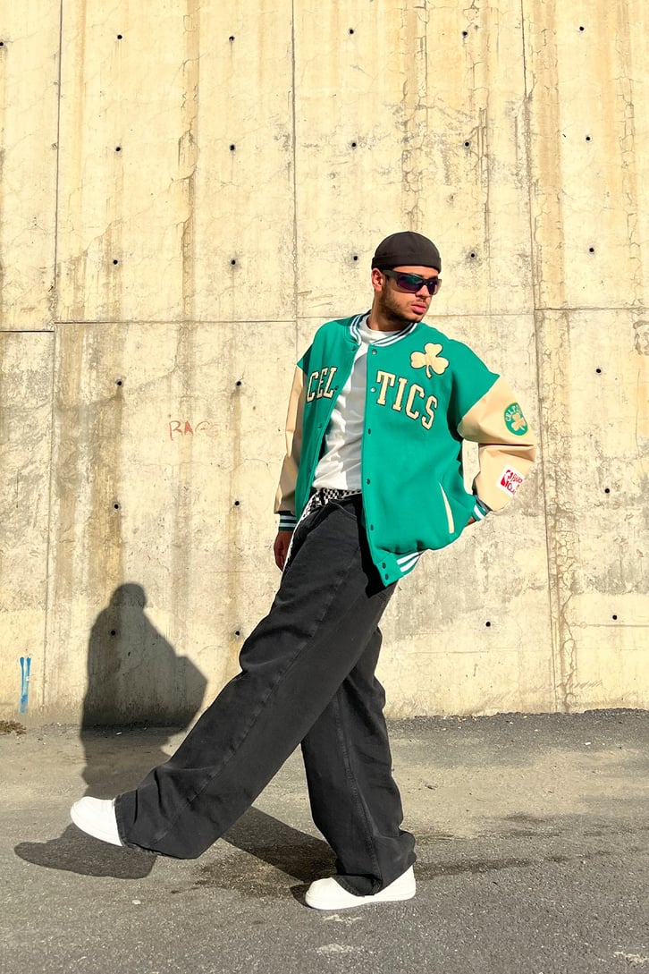 Celtics Nakışlı Yeşil Kolej Ceket