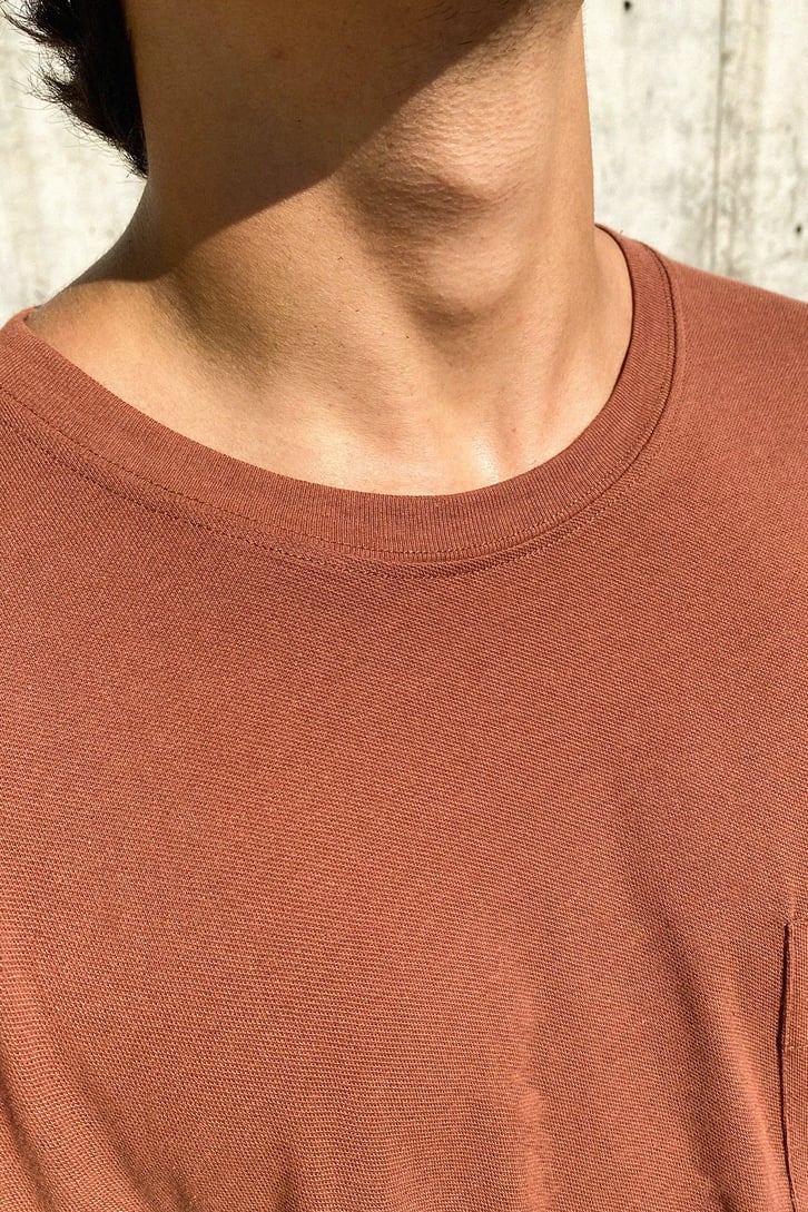 Cep Detay Basic Kahverengi Oversize Tshirt