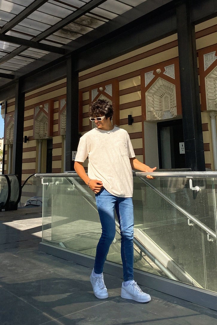 Cep Detay Basic Oversize Tshirt