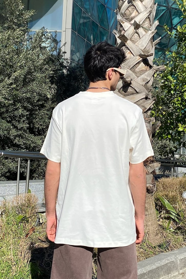 Cep Detay Cream Oversize Tshirt