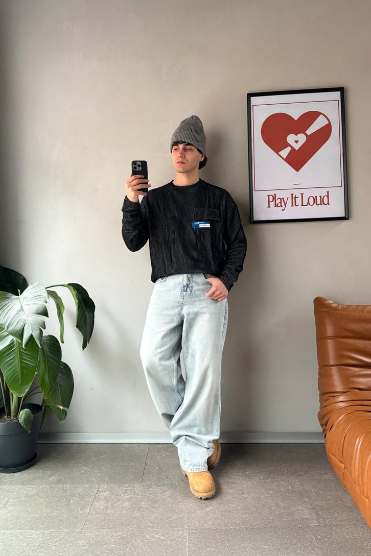 Cep Detay Fitilli Oversize Sweatshirt