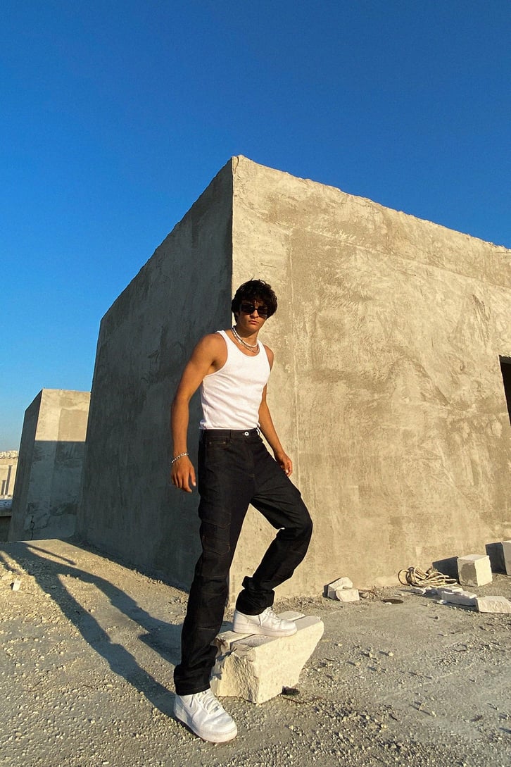 Cep Detay Koyu Mavi Baggy Jean