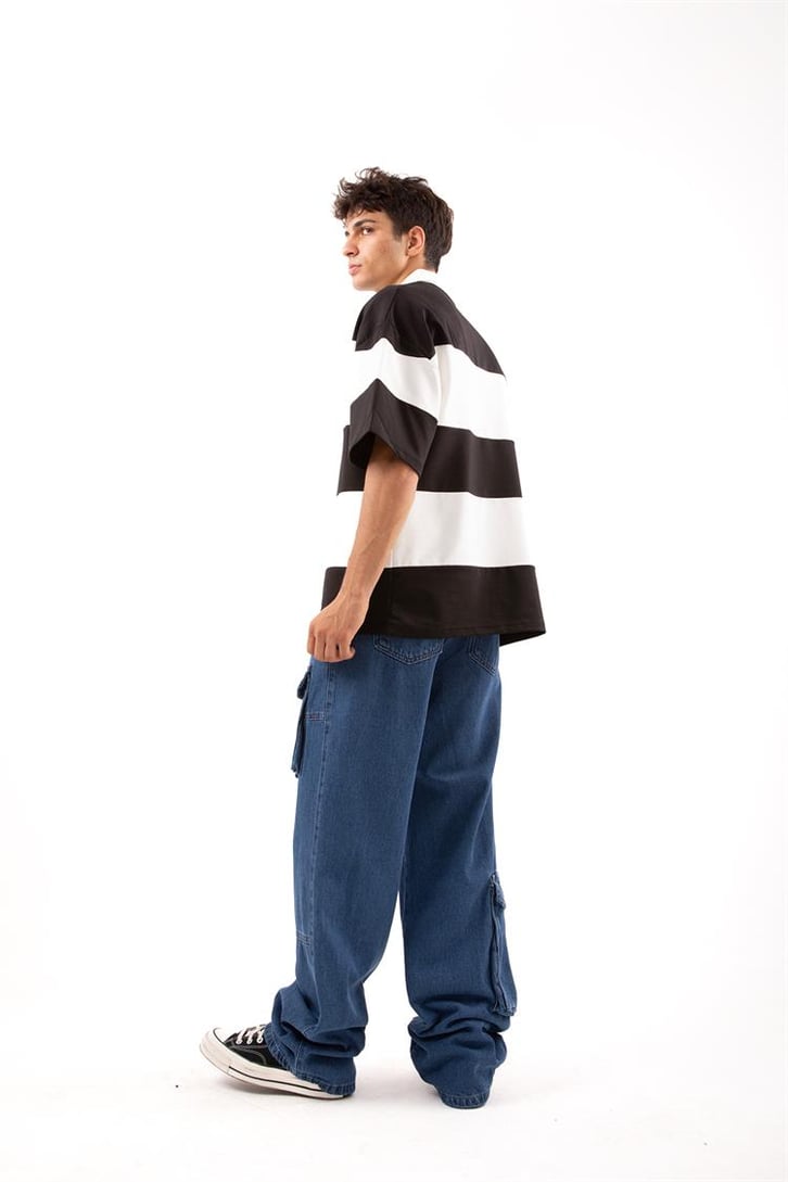 Cep Detay Mavi Baggy Jean