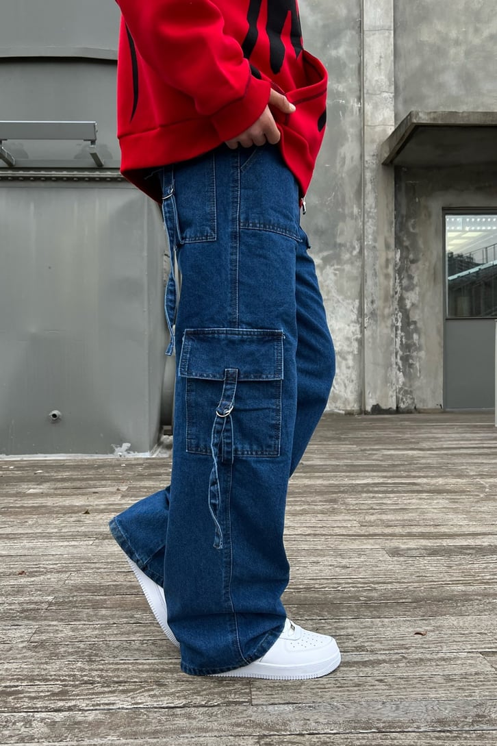 Cep Detaylı Baggy Jean
