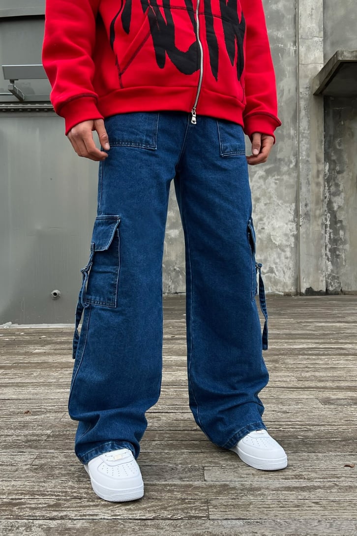 Cep Detaylı Baggy Jean