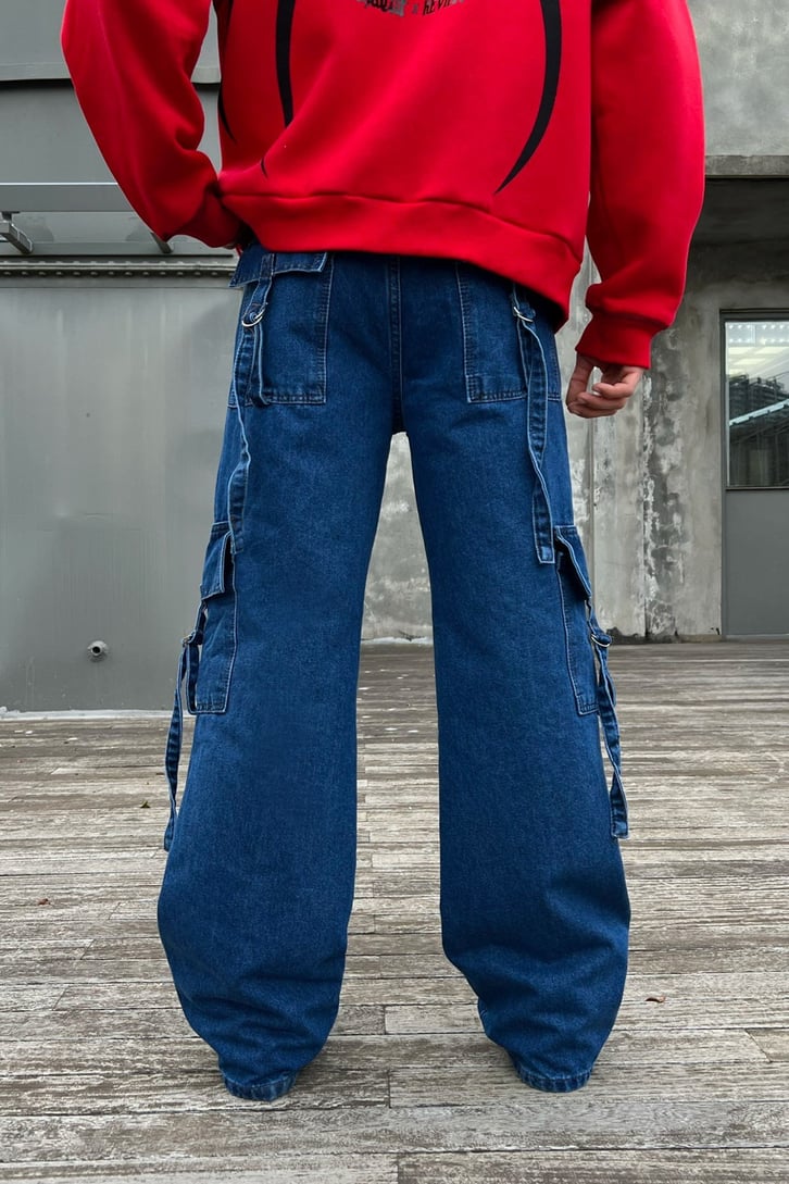 Cep Detaylı Baggy Jean