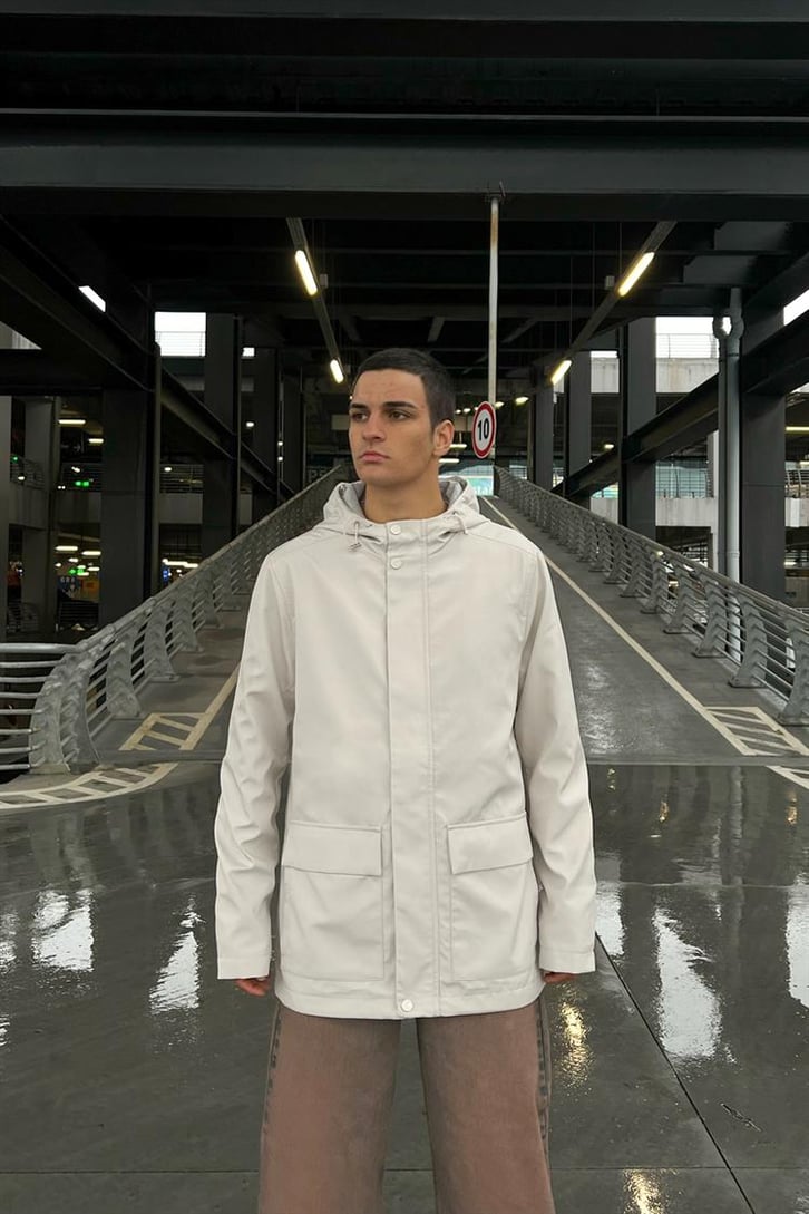 Cep Detaylı Basic Taş Rengi Mont