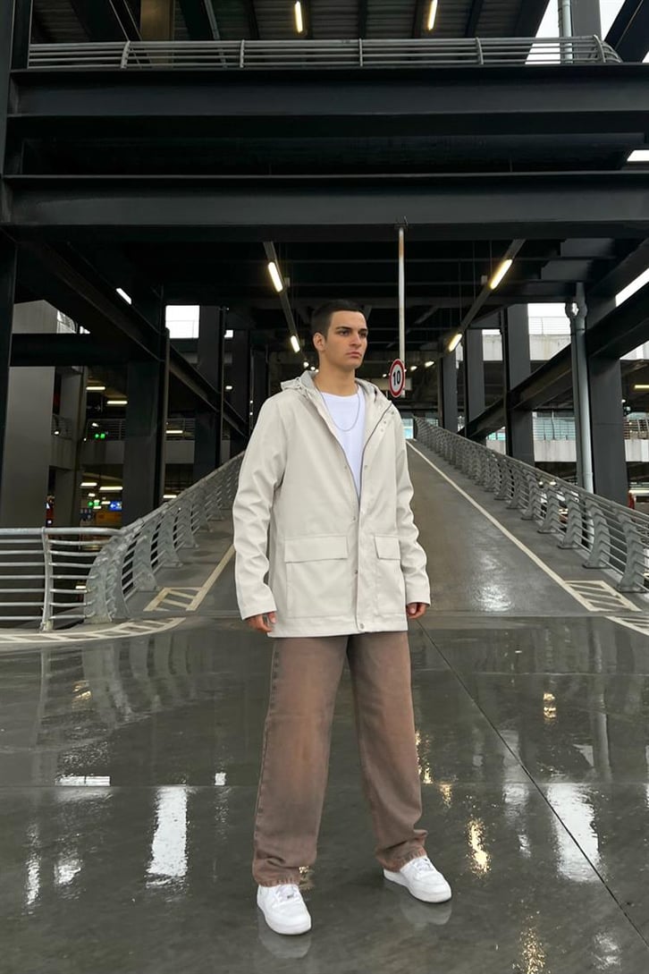 Cep Detaylı Basic Taş Rengi Mont