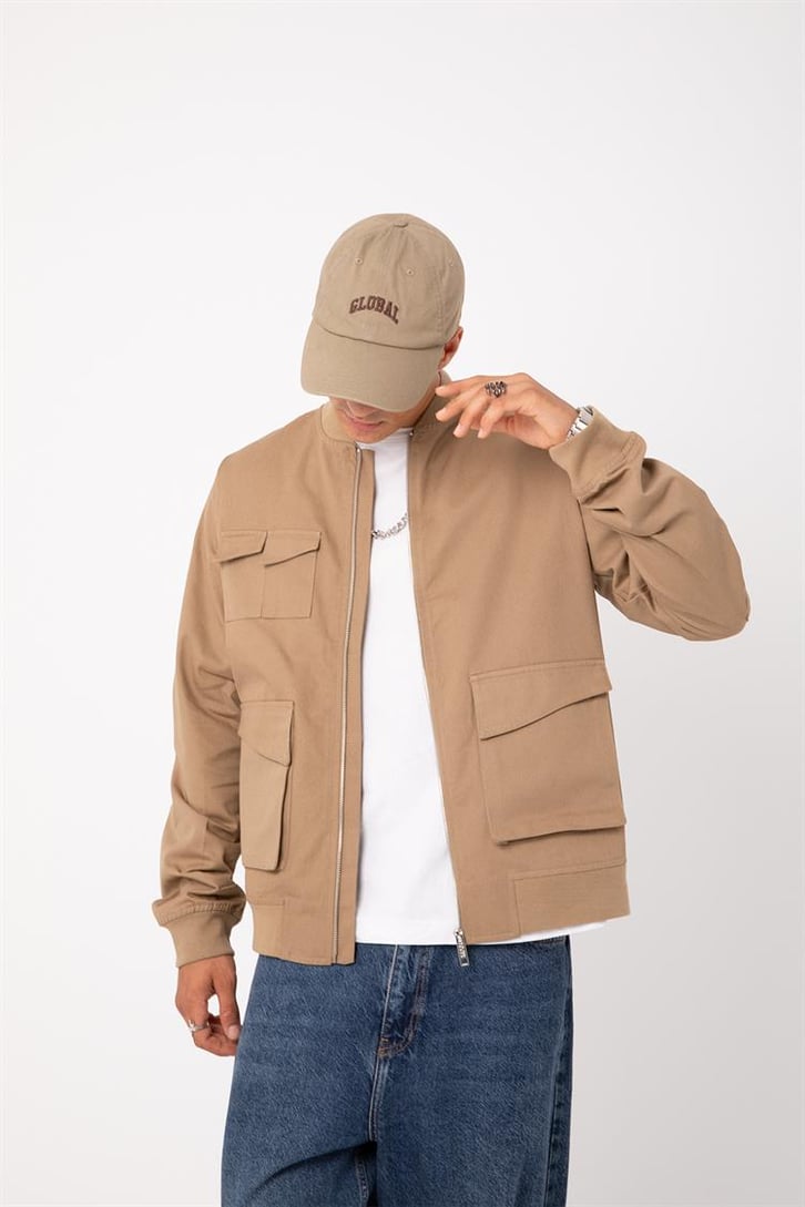 Cep Detaylı Camel Bomber Ceket