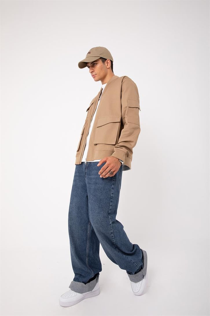 Cep Detaylı Camel Bomber Ceket