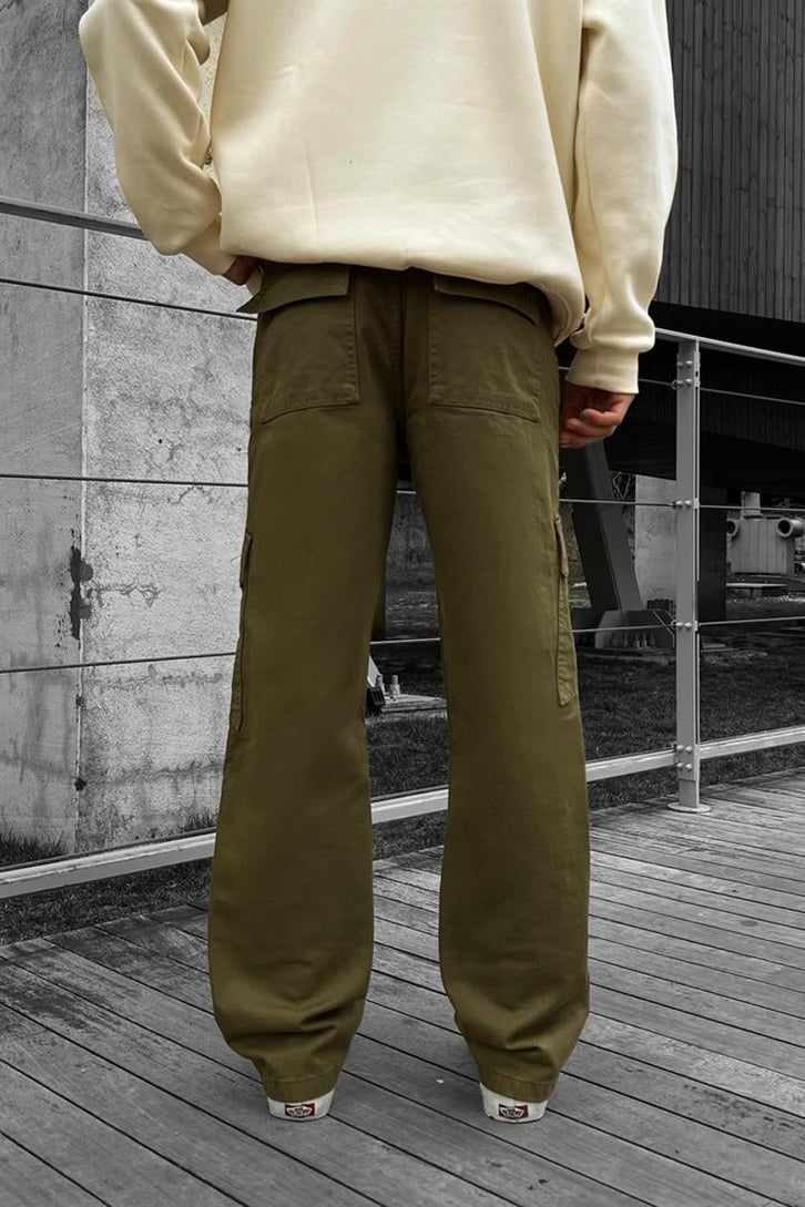 Cep Detaylı Haki Regular Fit Kargo Pantolon