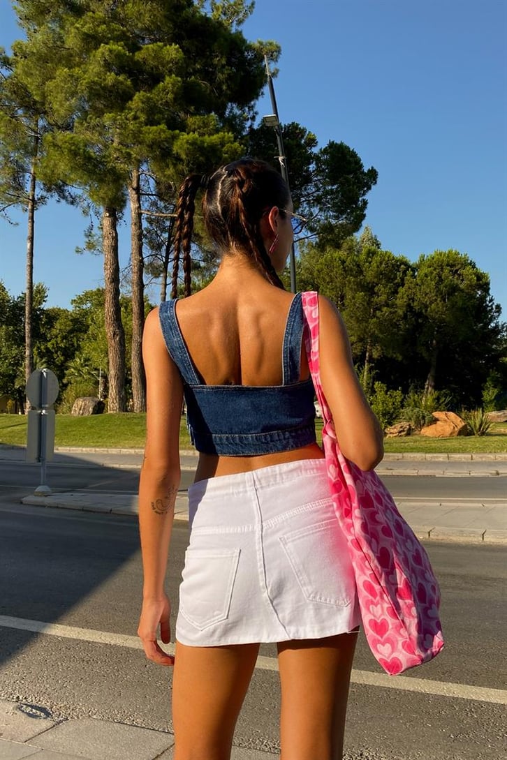 Cep Detaylı Jean Crop