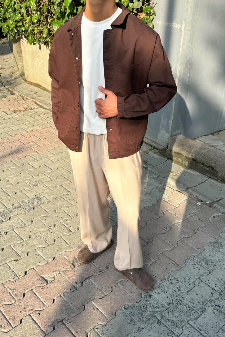 Cep Detaylı Kot Ceket