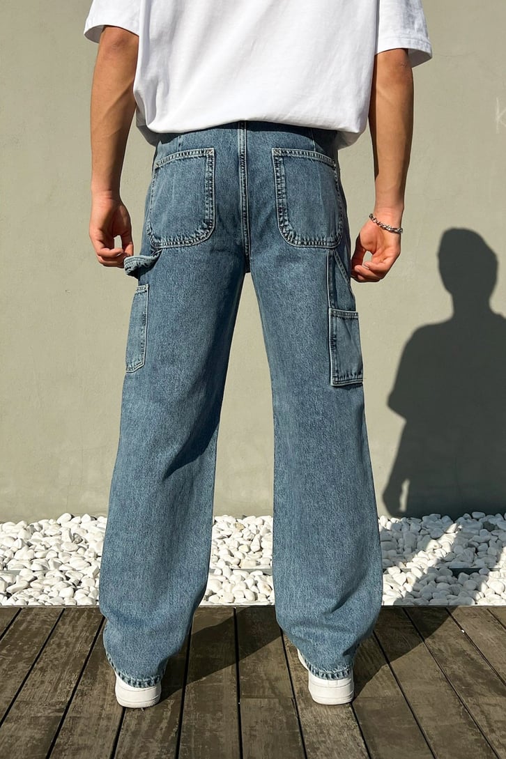 Cep Detaylı Mavi Regular Fit Jean