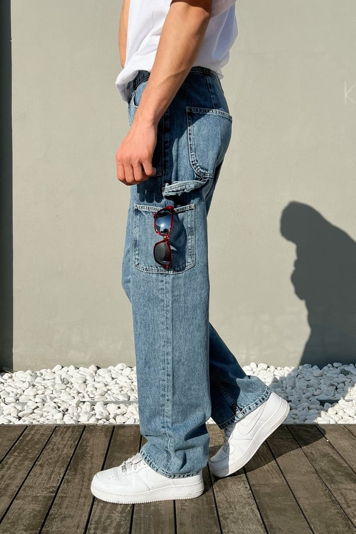 Cep Detaylı Mavi Regular Fit Jean