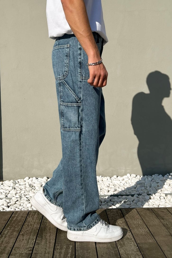 Cep Detaylı Mavi Regular Fit Jean