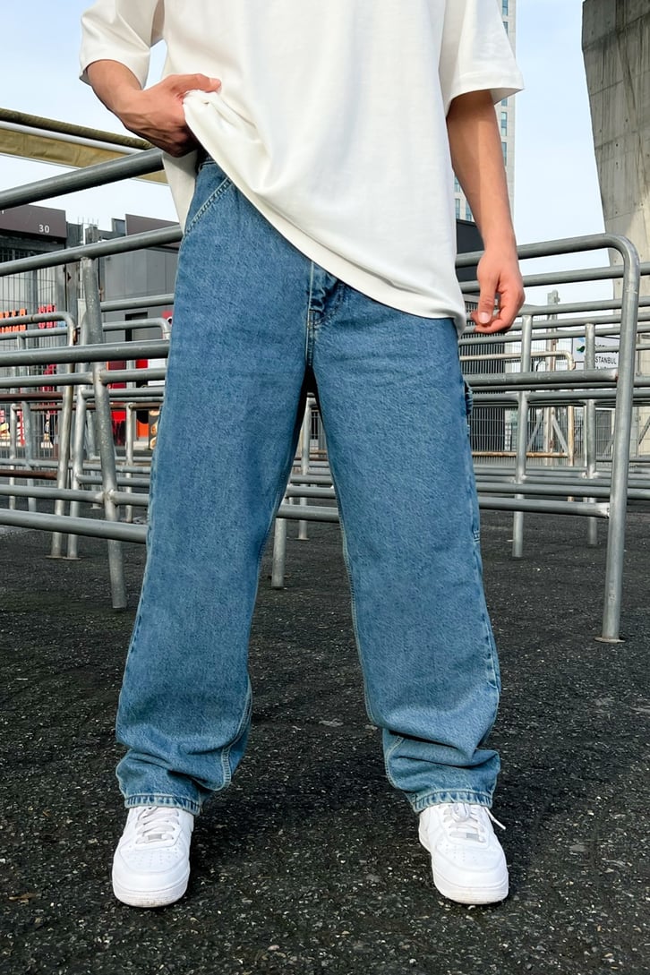 Cep Detaylı Mavi Regular Fit Jean