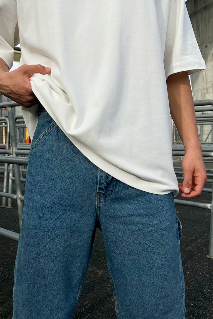 Cep Detaylı Mavi Regular Fit Jean