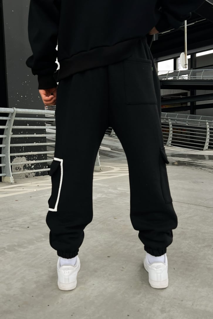 Cep Detaylı Siyah Jogger Fit Eşofman