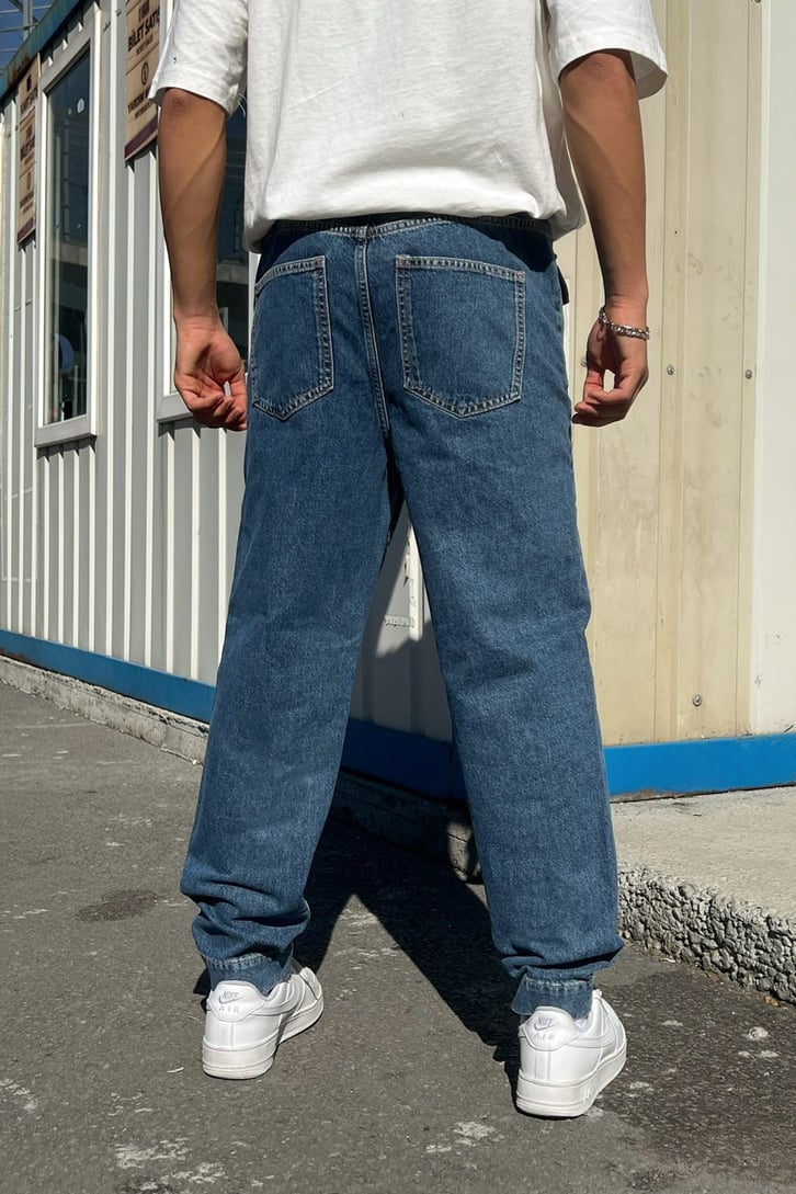 Cep Detaylı Zip Mavi Regular Fit Jean
