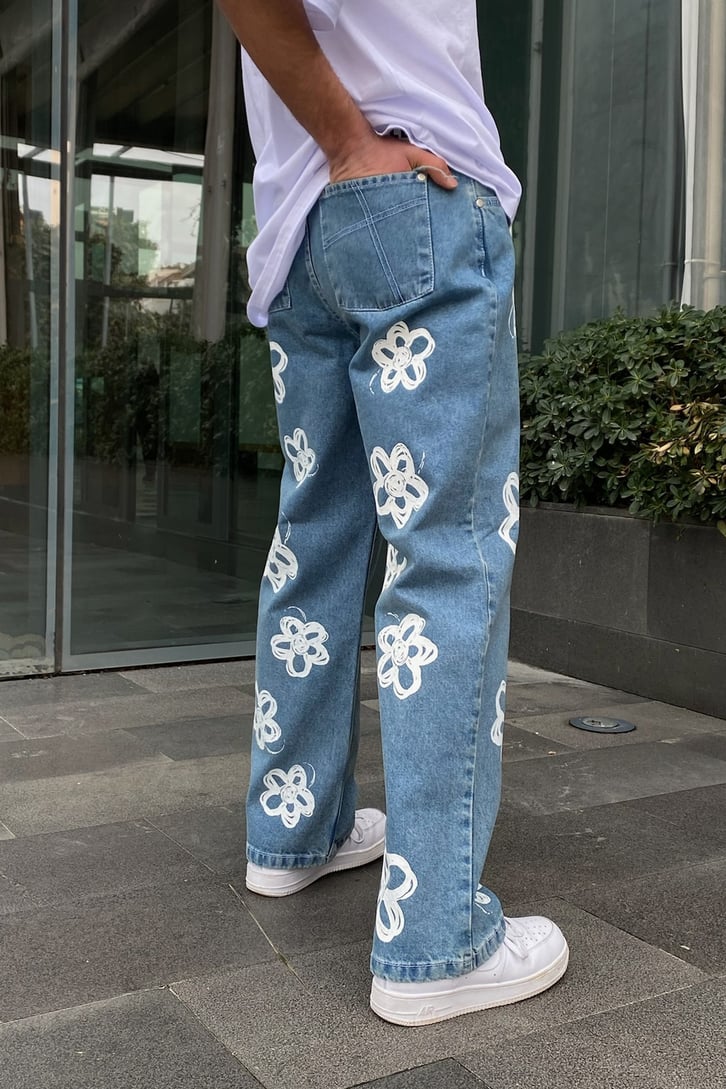 Chalk Flower Premium Losse Fit Jean