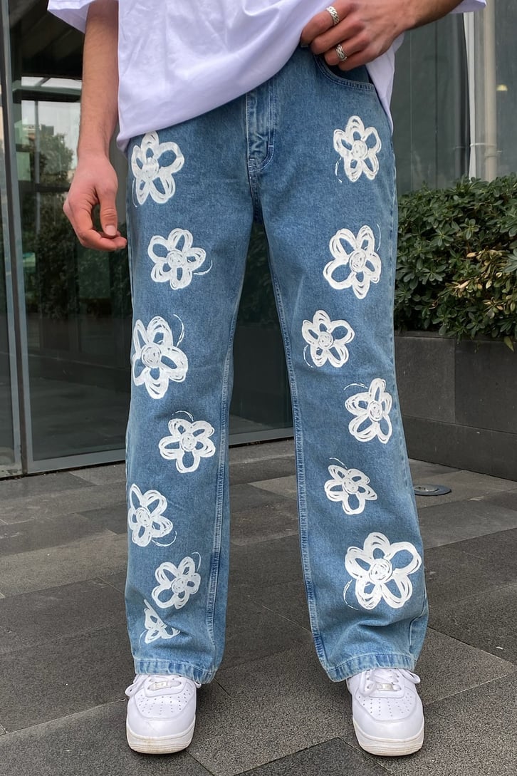 Chalk Flower Premium Losse Fit Jean