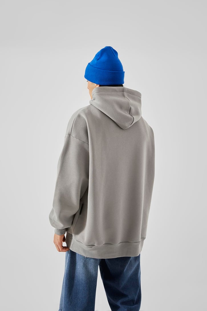 Change Baskılı Buz Gri Oversize Sweatshirt