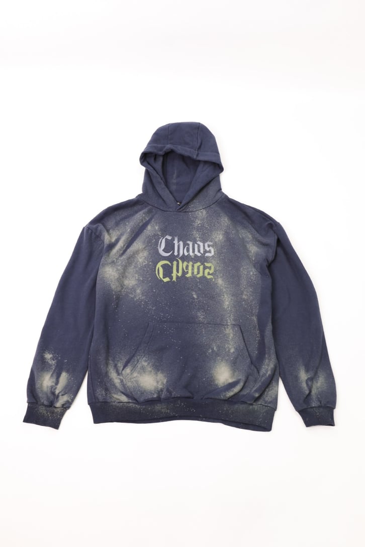 Chaos Baskılı Lacivert Oversize Sweatshirt