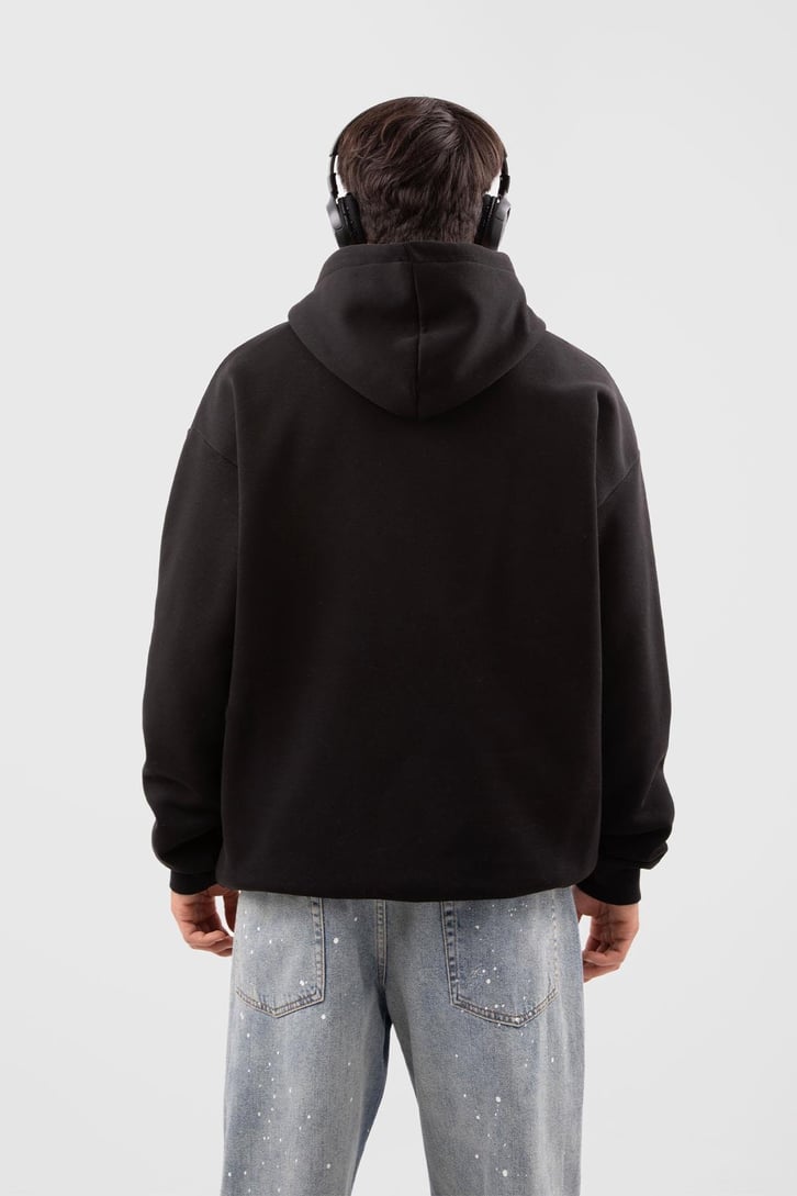 Chaotic System Taş İşlemeli Bebe Mavisi Oversize Hoodie