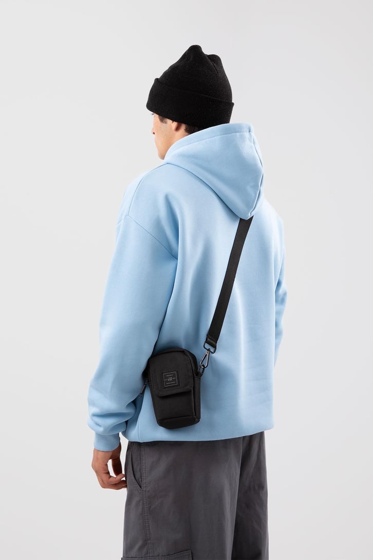 Chaotic System Taş İşlemeli Bebe Mavisi Oversize Hoodie